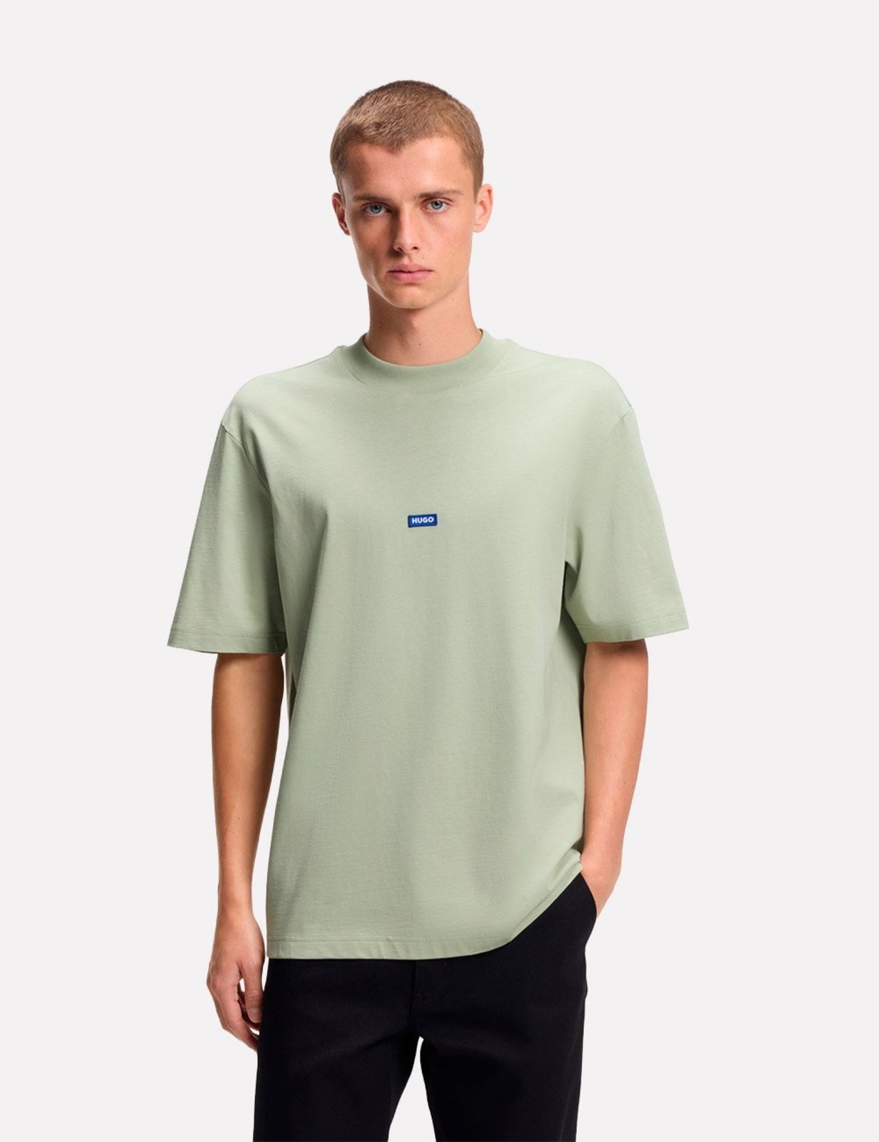 Camiseta Hugo Boss Masculina Regular Nieros Verde Claro