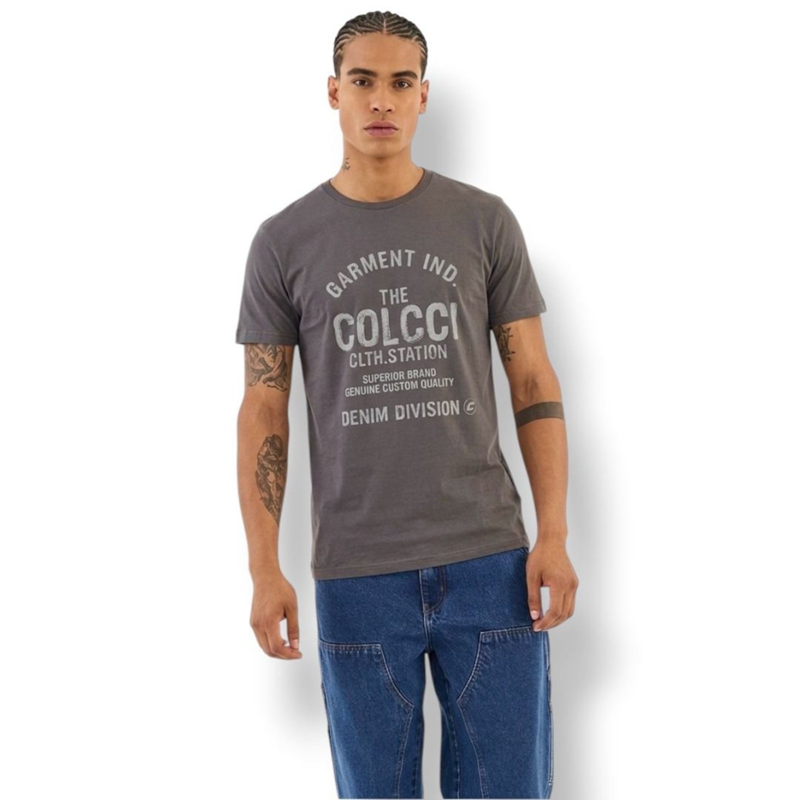 Camiseta Slim Com Estampa Frontal Colcci Cinza Moonquake