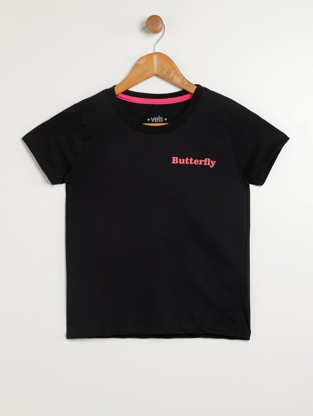 Infantil - Blusa Manga Curta Juvenil Para Menina - PRETO