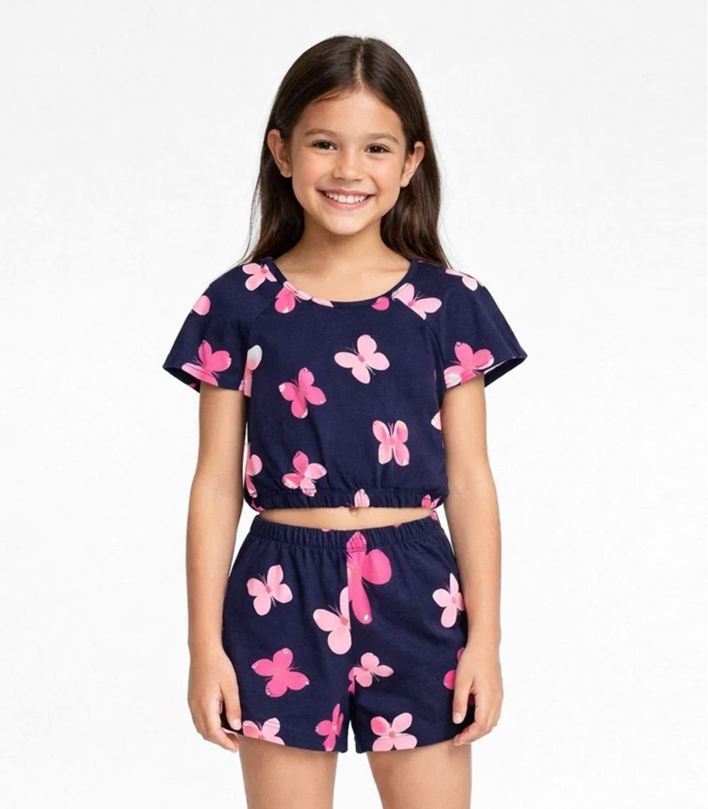 Infantil - Conjunto Menina Blusa E Short Select Azul