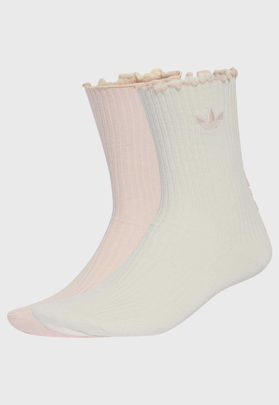 Kit 2 Meia adidas Originals Cano Baixo Ruffle Rosa