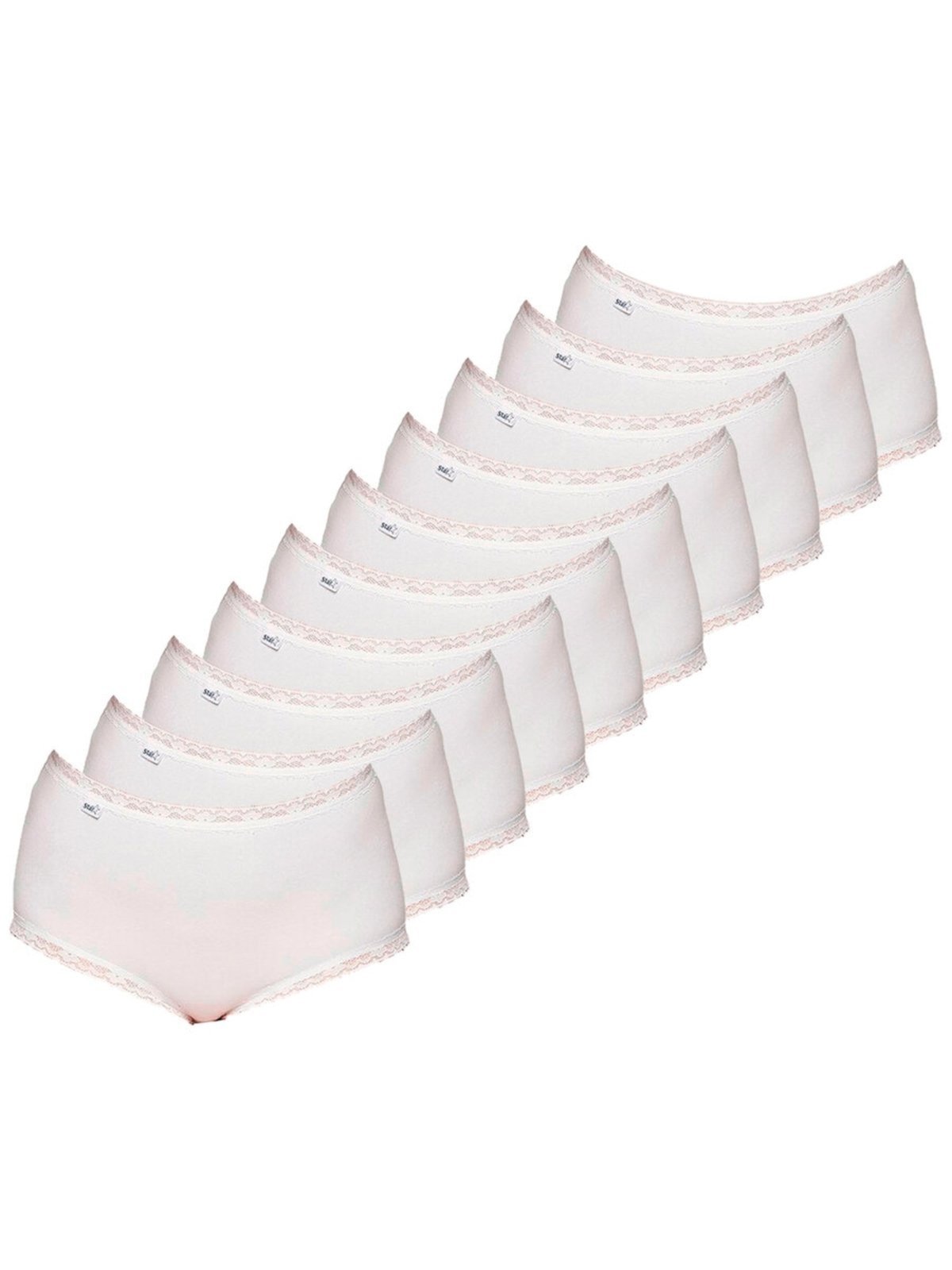 Kit com 10 Calcinhas Alta Star Max Triumph 24673 Branco