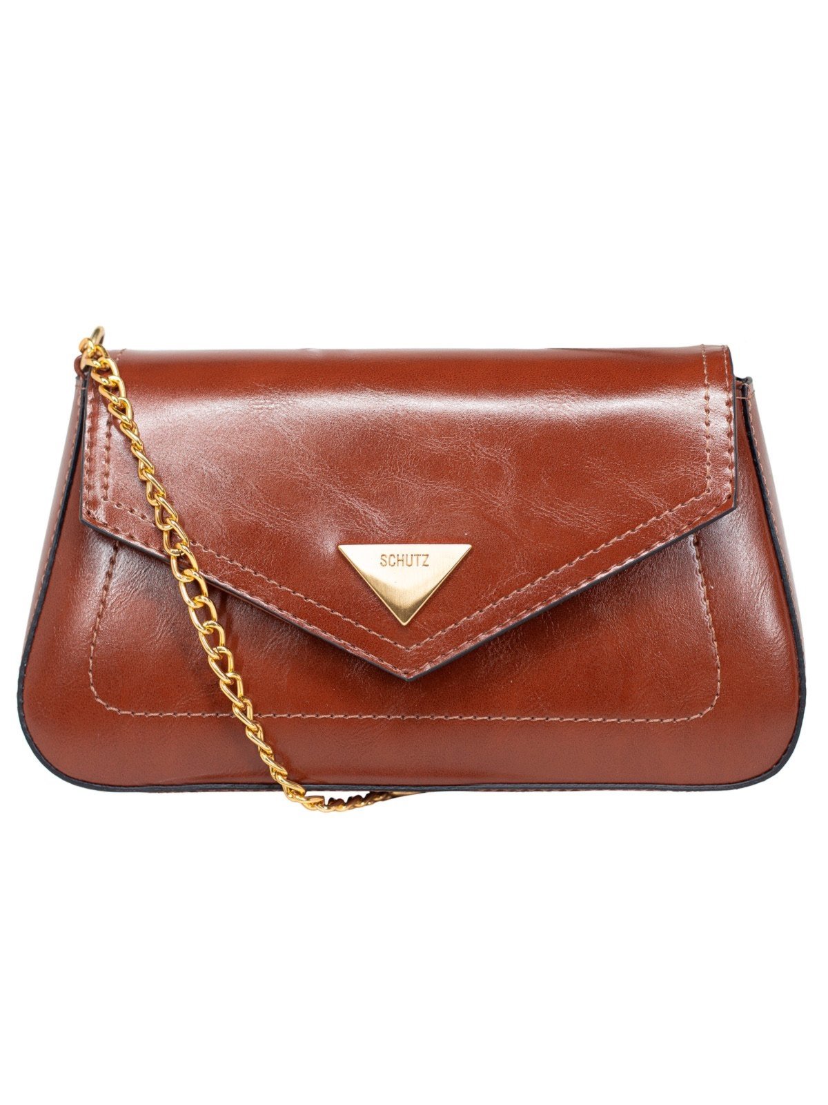Bolsa Feminina Pequena Schutz Crossbody Liese Tiracolo Marrom New Whisky
