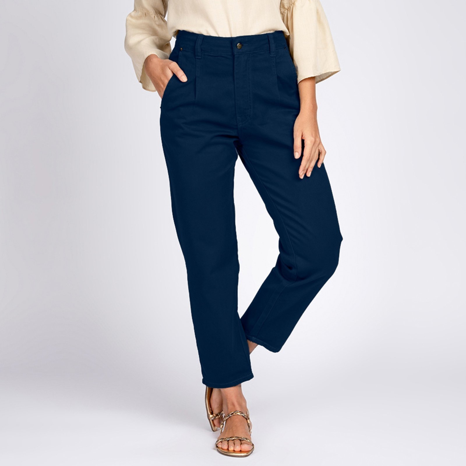 Calça Mom Cropped Slouch Bolso-Faca Colors