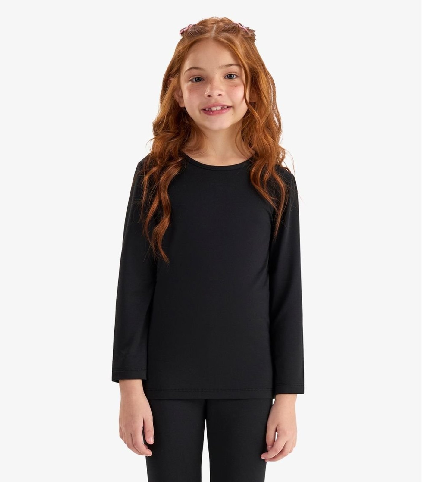 Infantil - Camiseta Menina Manga Longa Térmica Rovi Preto