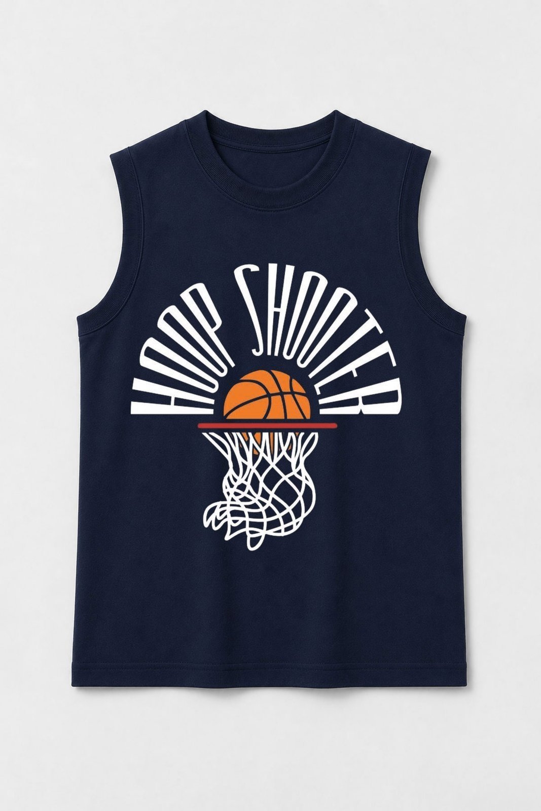 Infantil - Camiseta Regata Masculina Algodão Marinho - Hoop Shooter - Babei no Look