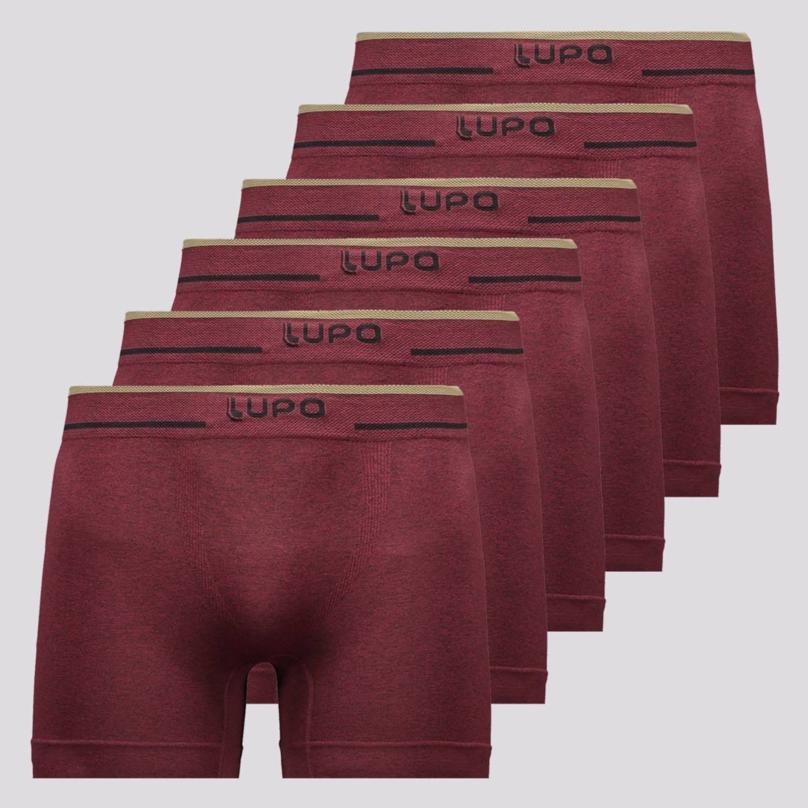 Kit 6 Cuecas Boxer Lupo Microfibra Sem Costura Mar