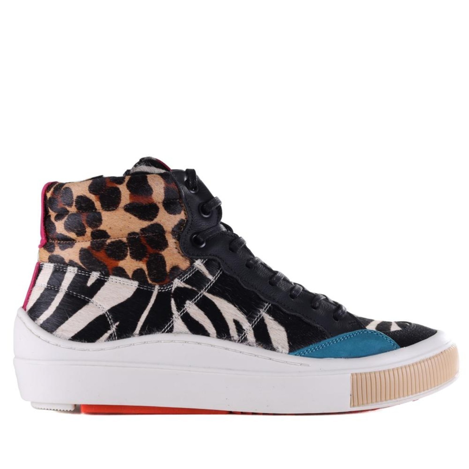Tênis Feminino Zariff Cano Alto Mon001 Animal Print Incolor