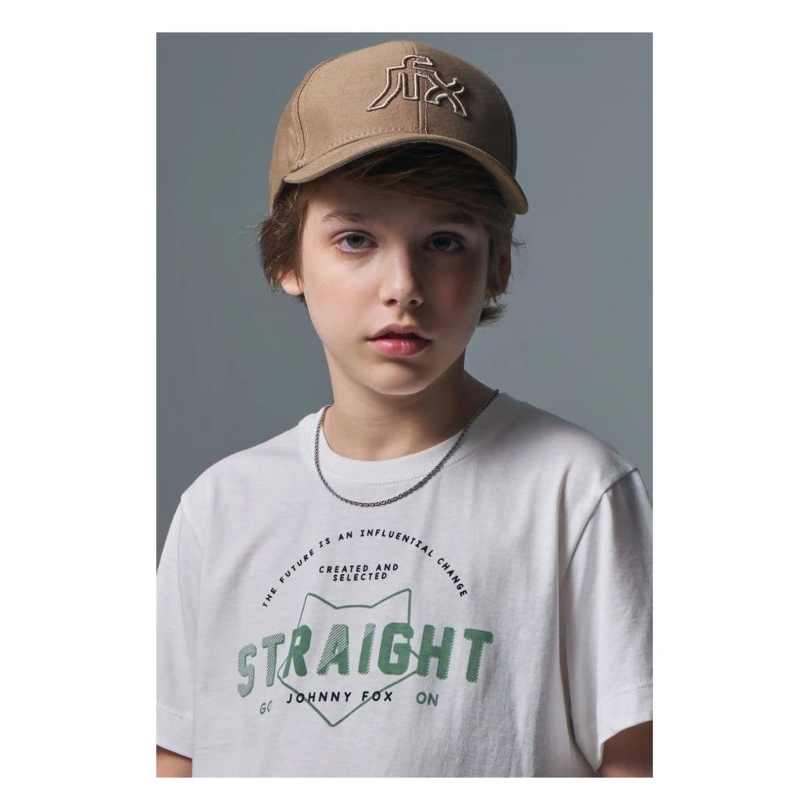 Infantil - Boné Menino Bege Johnny Fox M Bege