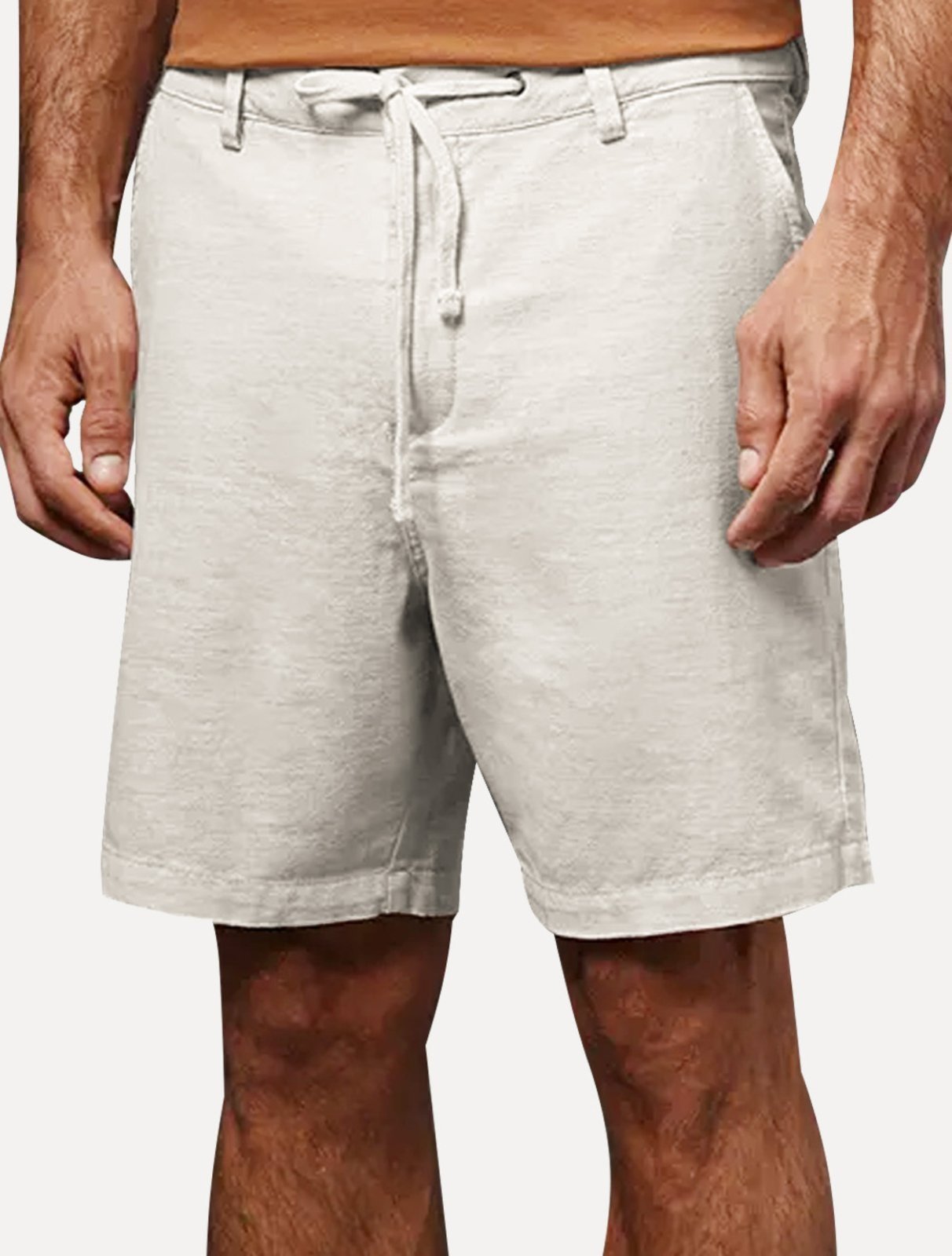 Bermuda Calvin Klein Jeans Masculina Cadarço Linen Off White