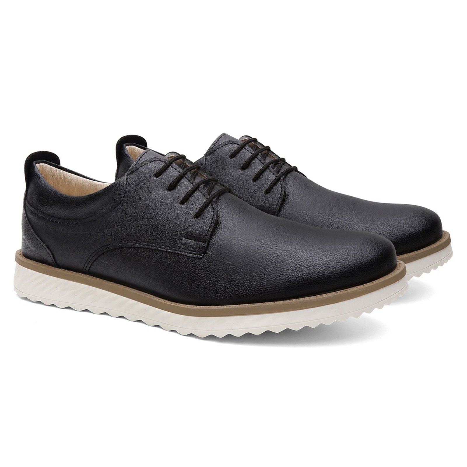 Sapato Social Casual Masculino Cadarço Moderno Preto
