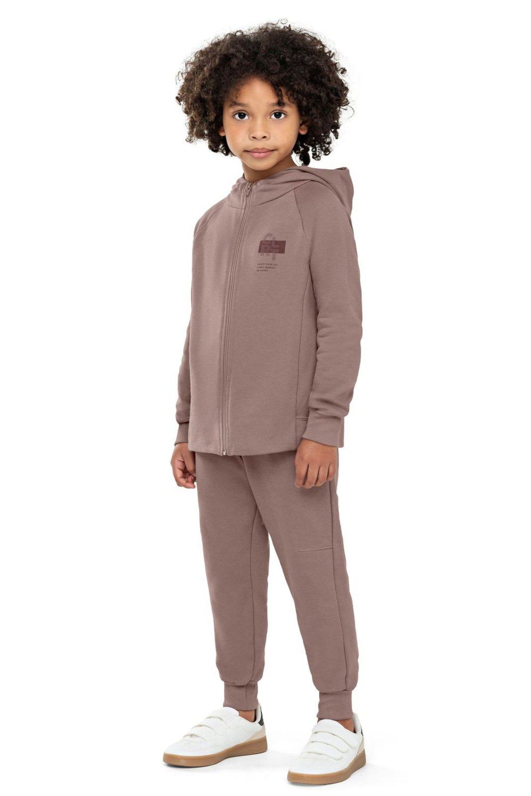 Infantil - Conjunto Menino Gola Alta Capuz Colorittá Marrom
