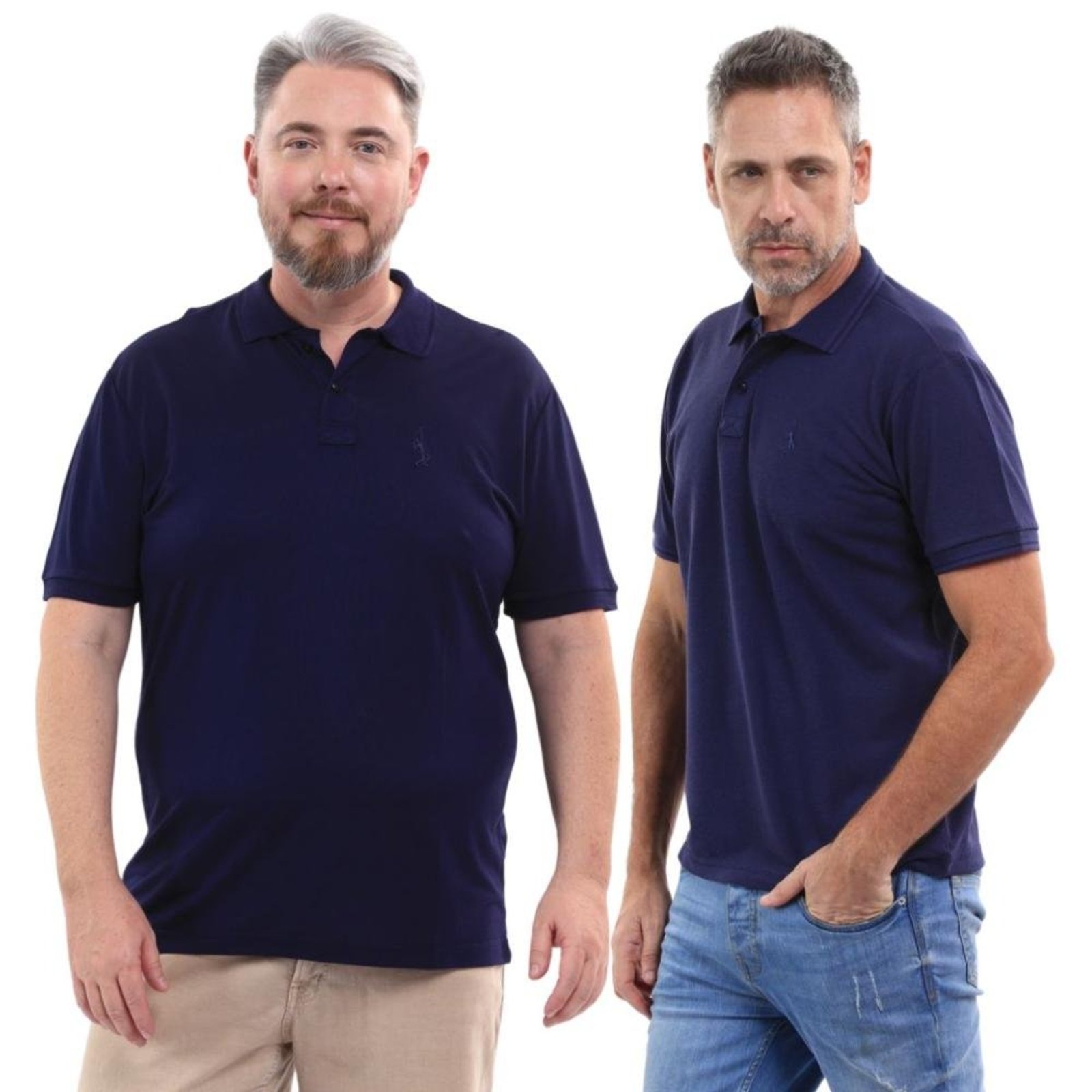 Kit 2 Camisa Polo Plus Size Tradicional Elegante Moderna