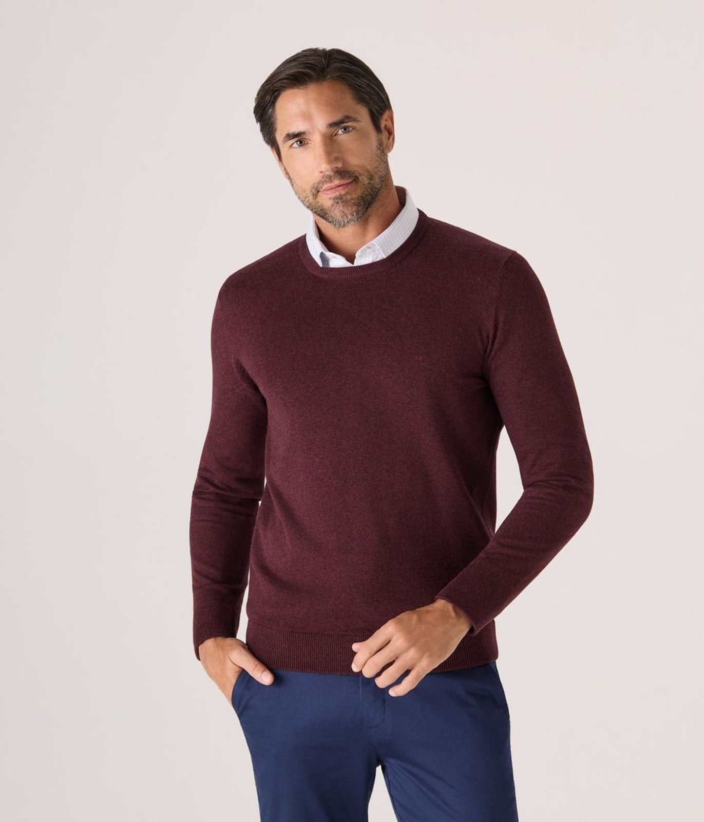 Pullover Makenji Basico Gola Redonda Masculino Bordo