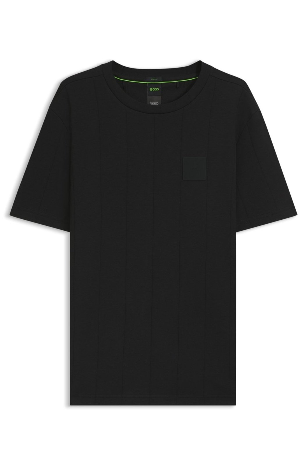 Camiseta De Algodão Com Pespontos Drop-Needle Preto - M-M