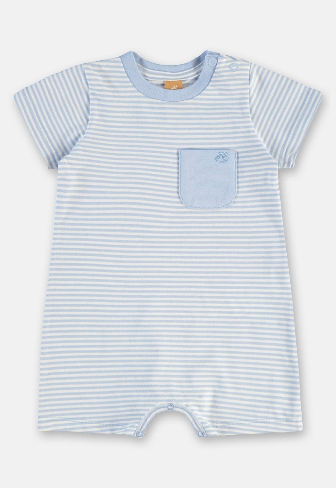 Vista 2 Infantil - Macaquinho em Cotton para Menino Up Baby azul Up Baby azul