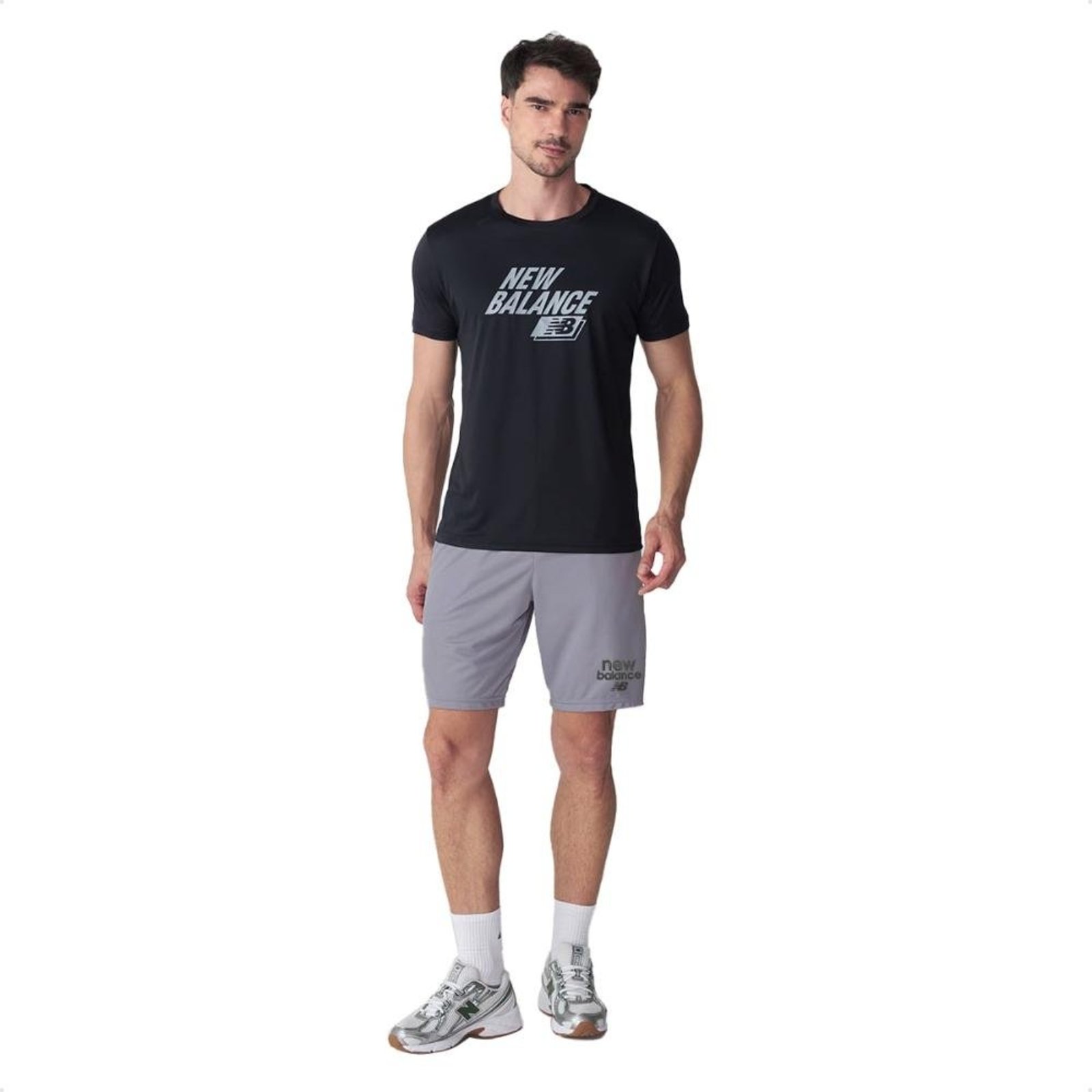 Bermuda New Balance Graphic 9 Masculina Cinza