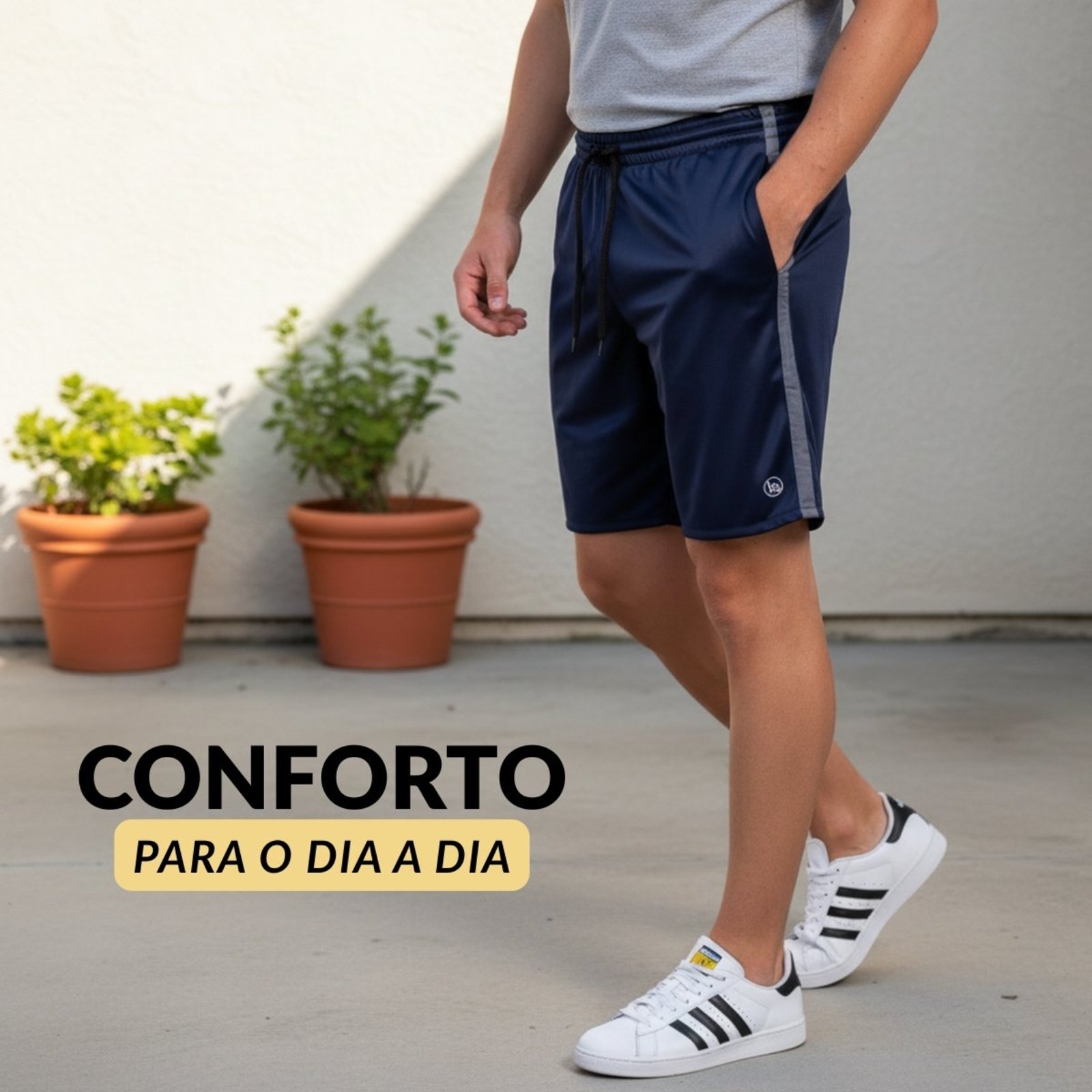 Bermuda Azul Masculina KS Short Esporte para Treino Academia Tecido Helanca