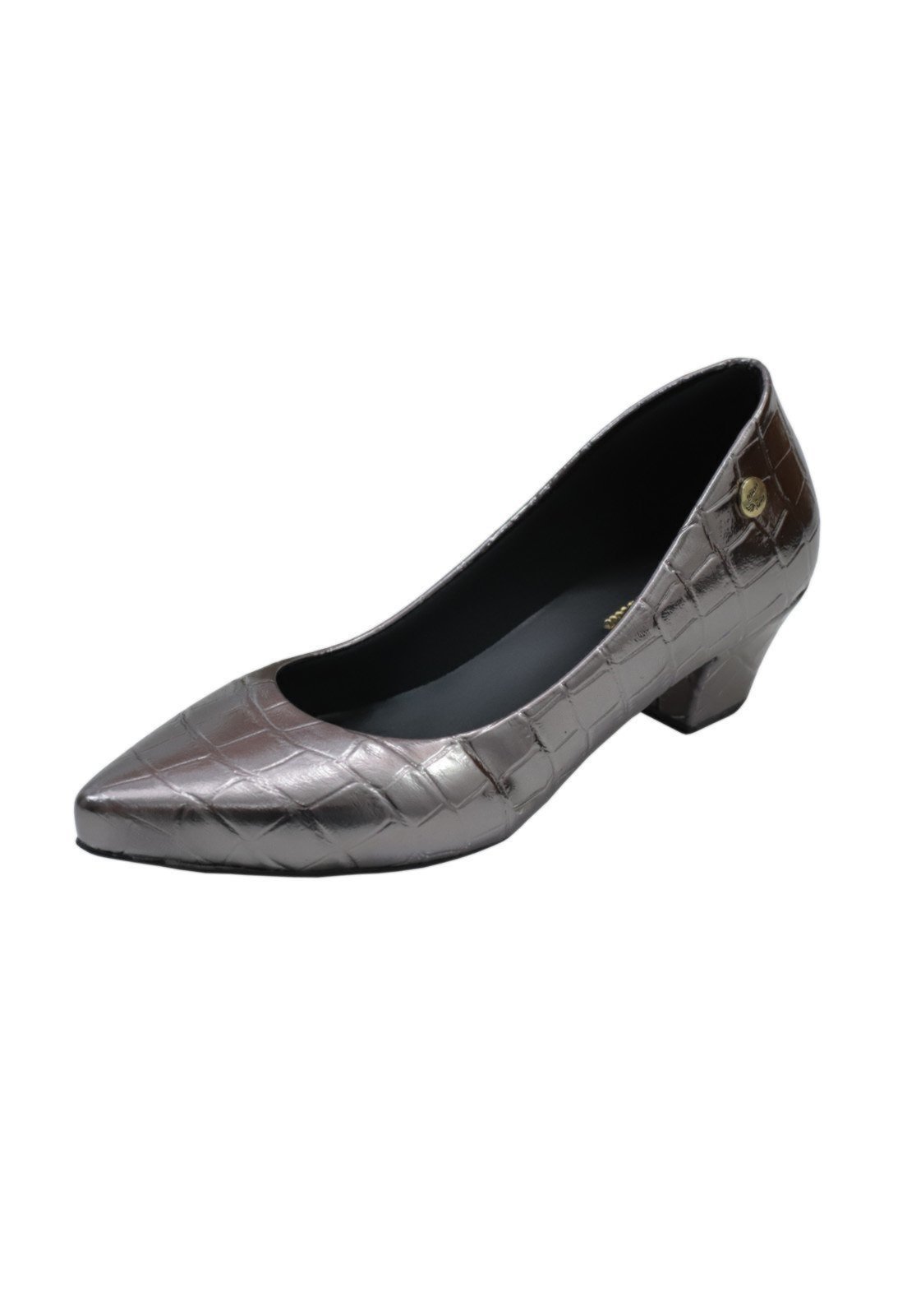 Scarpin Bico Fino Donna Santa Prata Velho – Croco