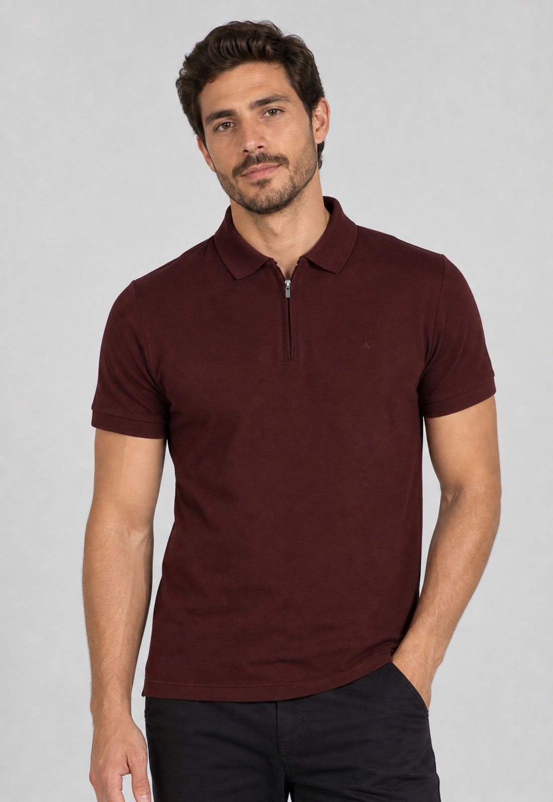 Polo Masculina Aramis Gola Tradicional Bordô