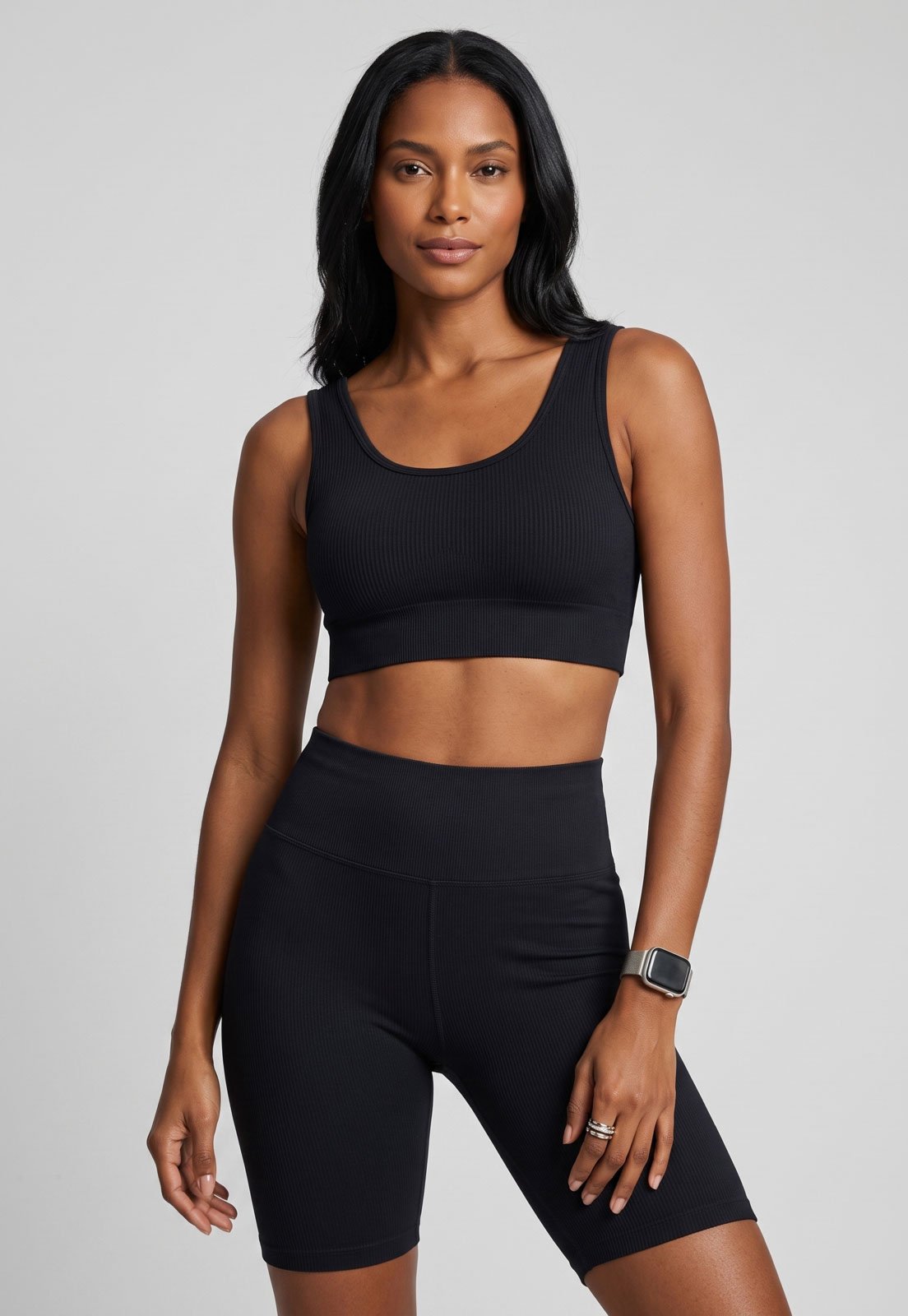 Top Feminino HERING SPORTS Cropped Preto