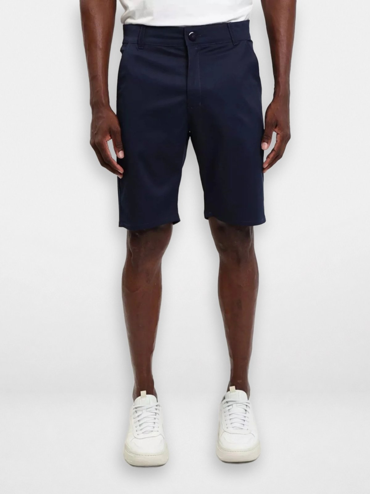 Bermuda Masculina Pompier Clássica em Sarja com Elastano Azul Marinho