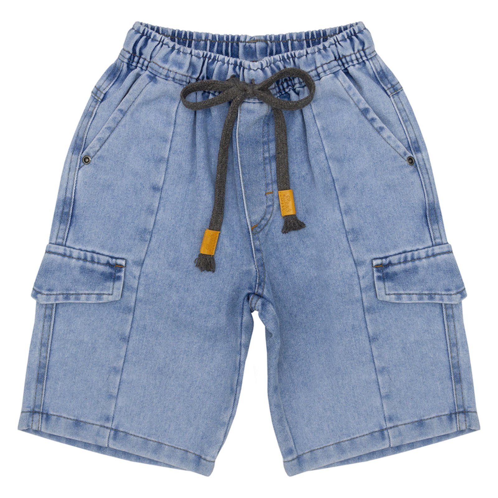 Vista 3 Infantil - Bermuda Juvenil Look Jeans Cargo Jeans azul Look Jeans azul