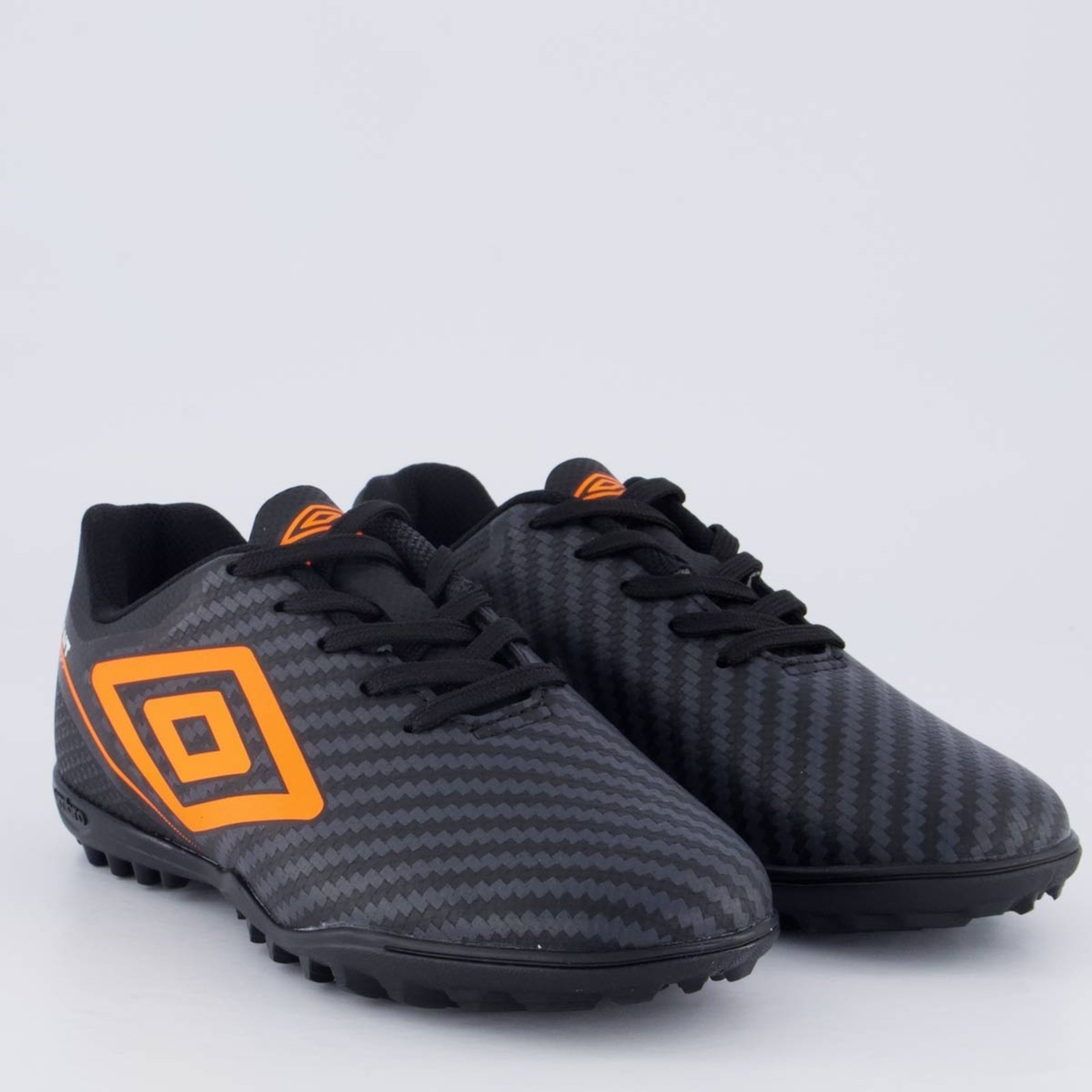Vista 3 Chuteira Umbro Adamant Top Speed Society Juvenil Preta e Laranja preto Umbro preto