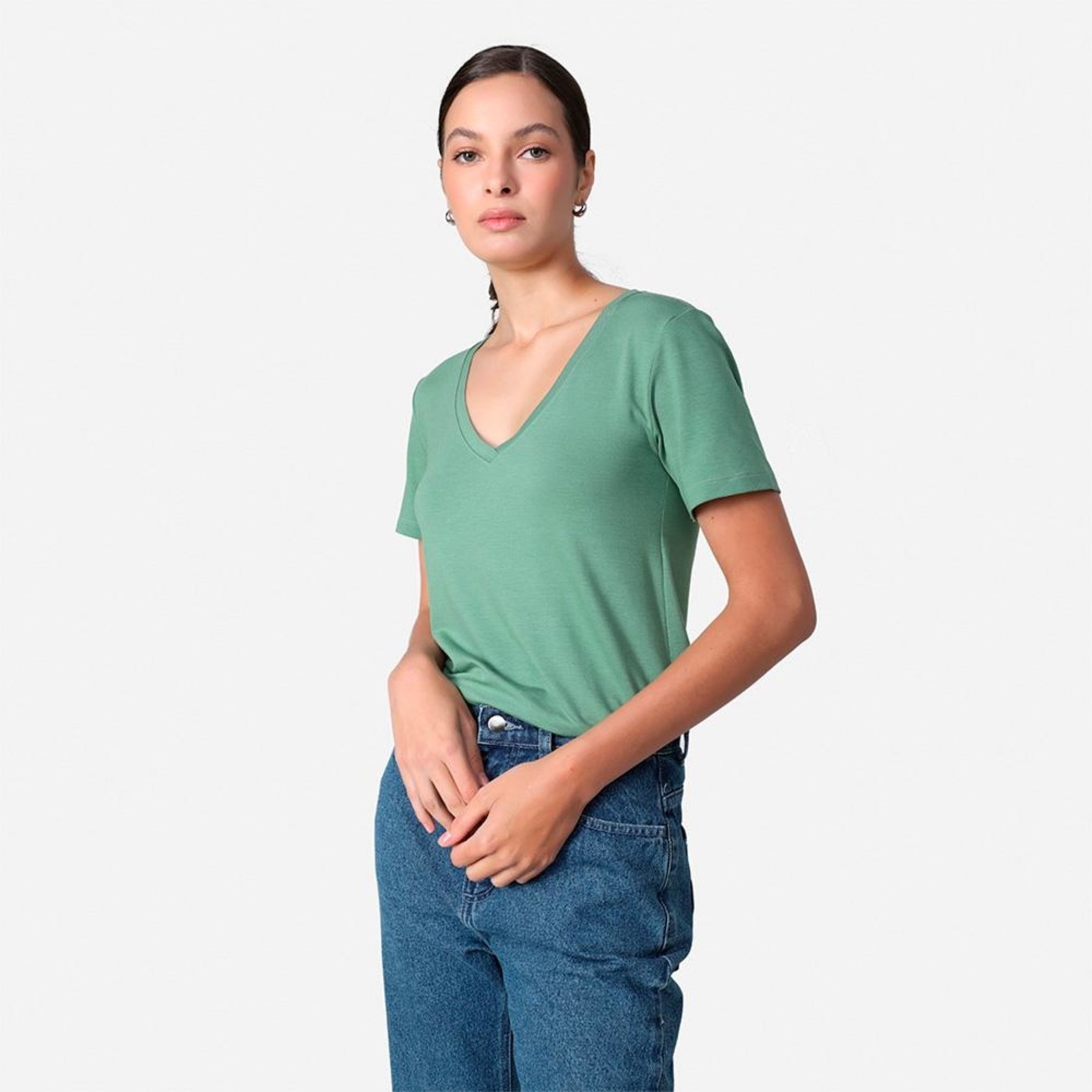 Camiseta Feminina Modal V Tech Premium