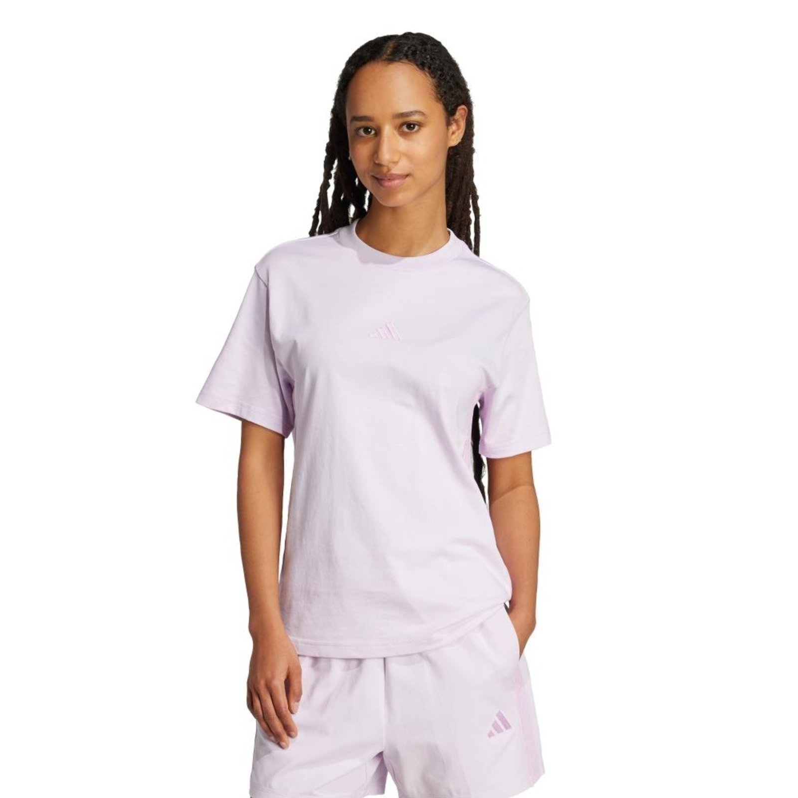 Camiseta Algodão Essentials Três Listras adidas Sportswear Roxo