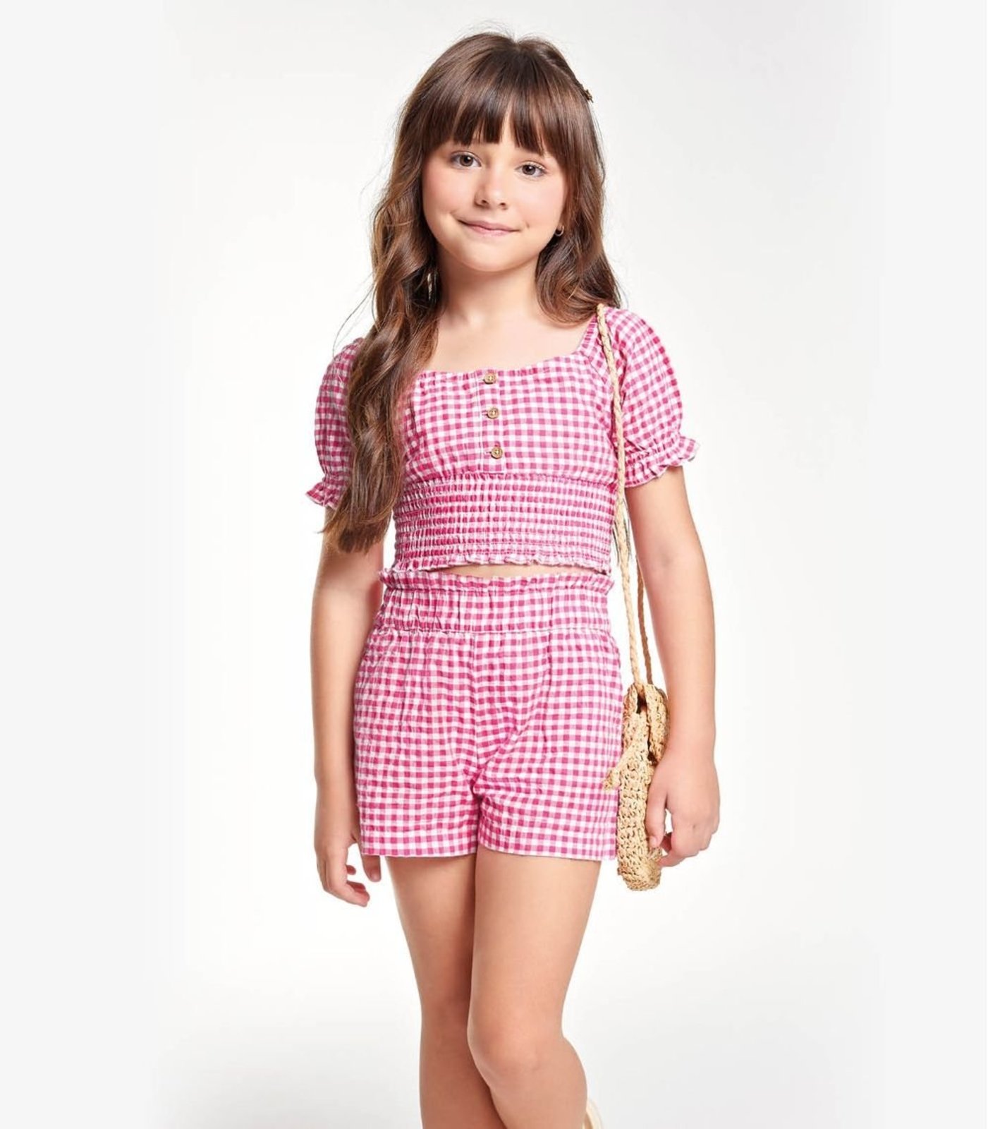 Infantil – Conjunto Menina Blusa com Shorts Trick Nick Rosa