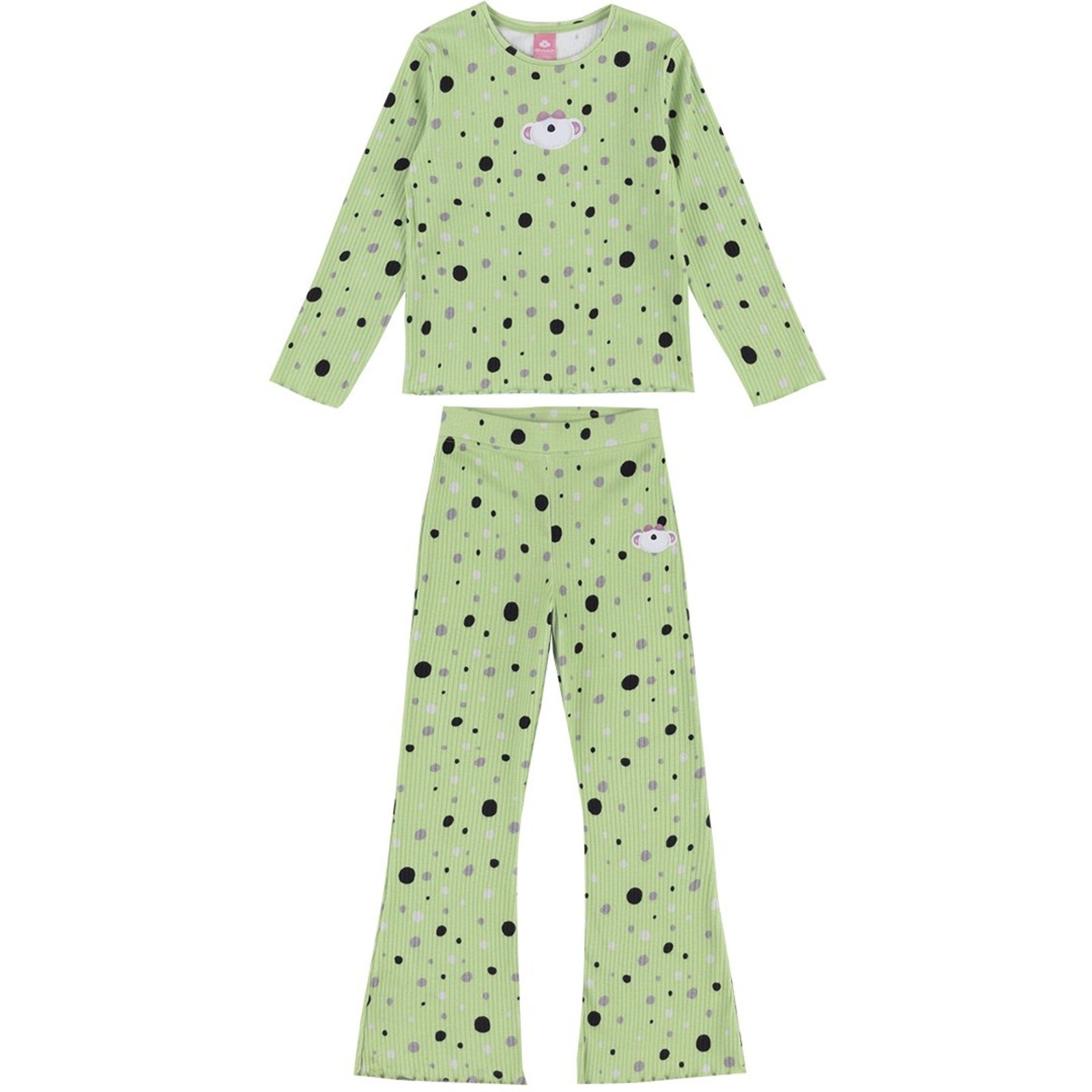 Infantil - Conjunto Longo Estampado Poá Menina Lilica Ripilica