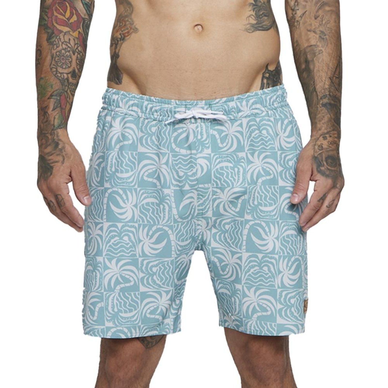 Bermuda RVCA Exotica Elastic 18″ SM25 Masculina Multi Cores”