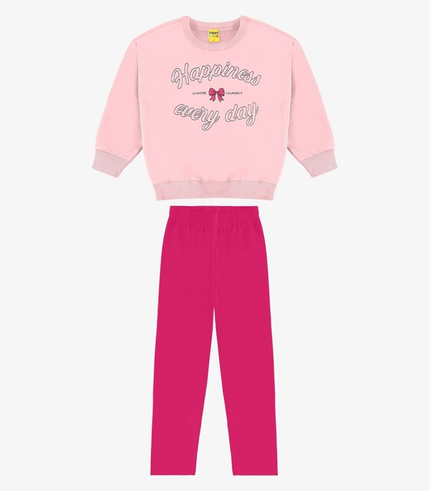 Infantil - Conjunto Blusão com Legging Molecotton Rovi Rosa