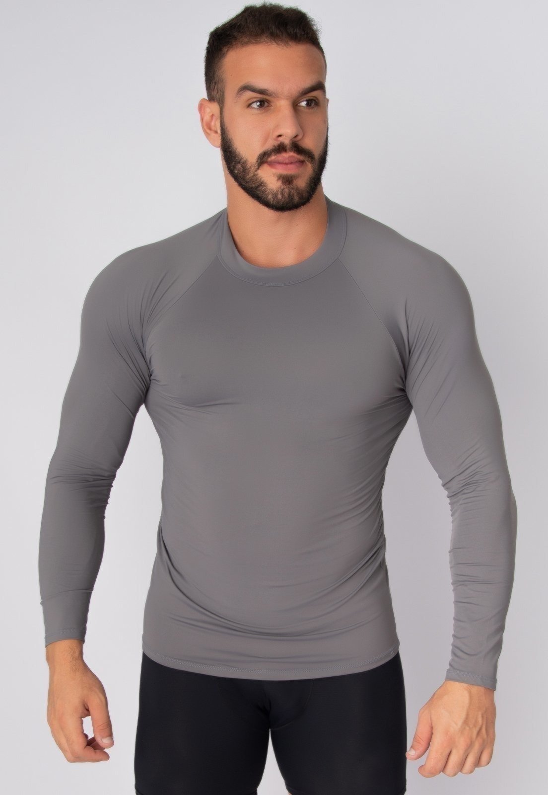 Camisa Masculina WLS Modas Térmica Poliéster UV Segunda Pele