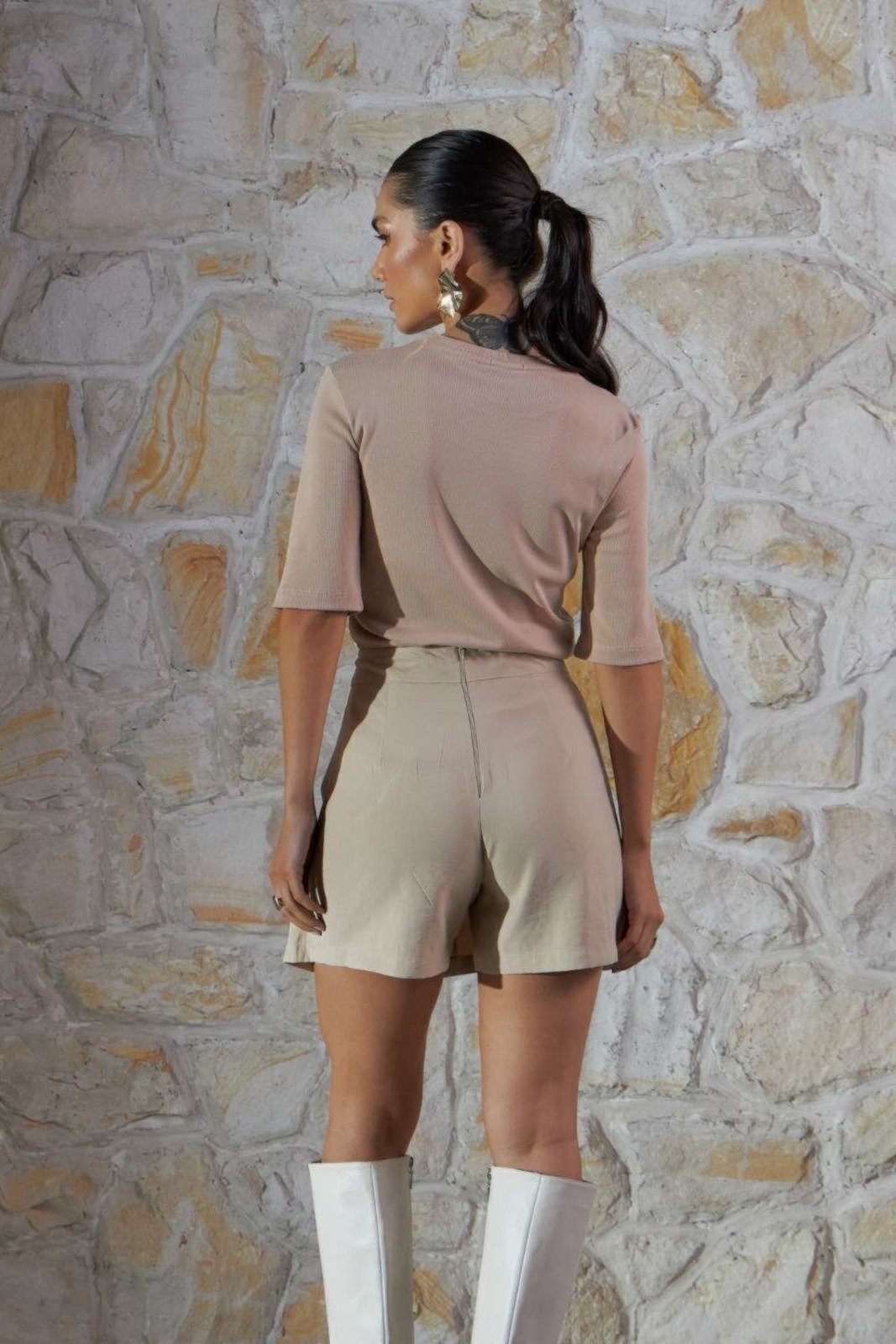 Vista 3 Blusa Vanibele Malha nude Vanibele nude