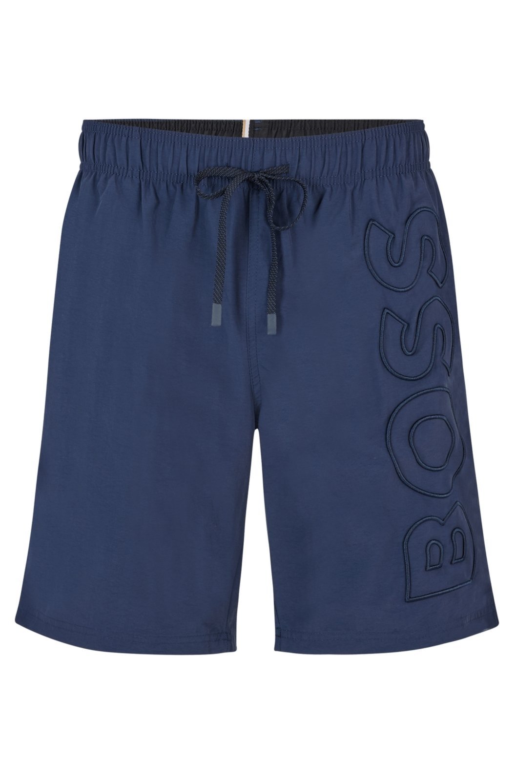 Shorts De Praia Em Material Reciclado Com Logo Bordado