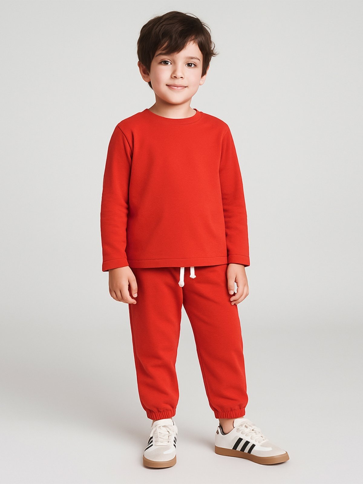 Vista 2 Infantil - Conjunto Bugbee Menino Camiseta Manga Longa e Calça Malha Suedine vermelho Bugbee vermelho