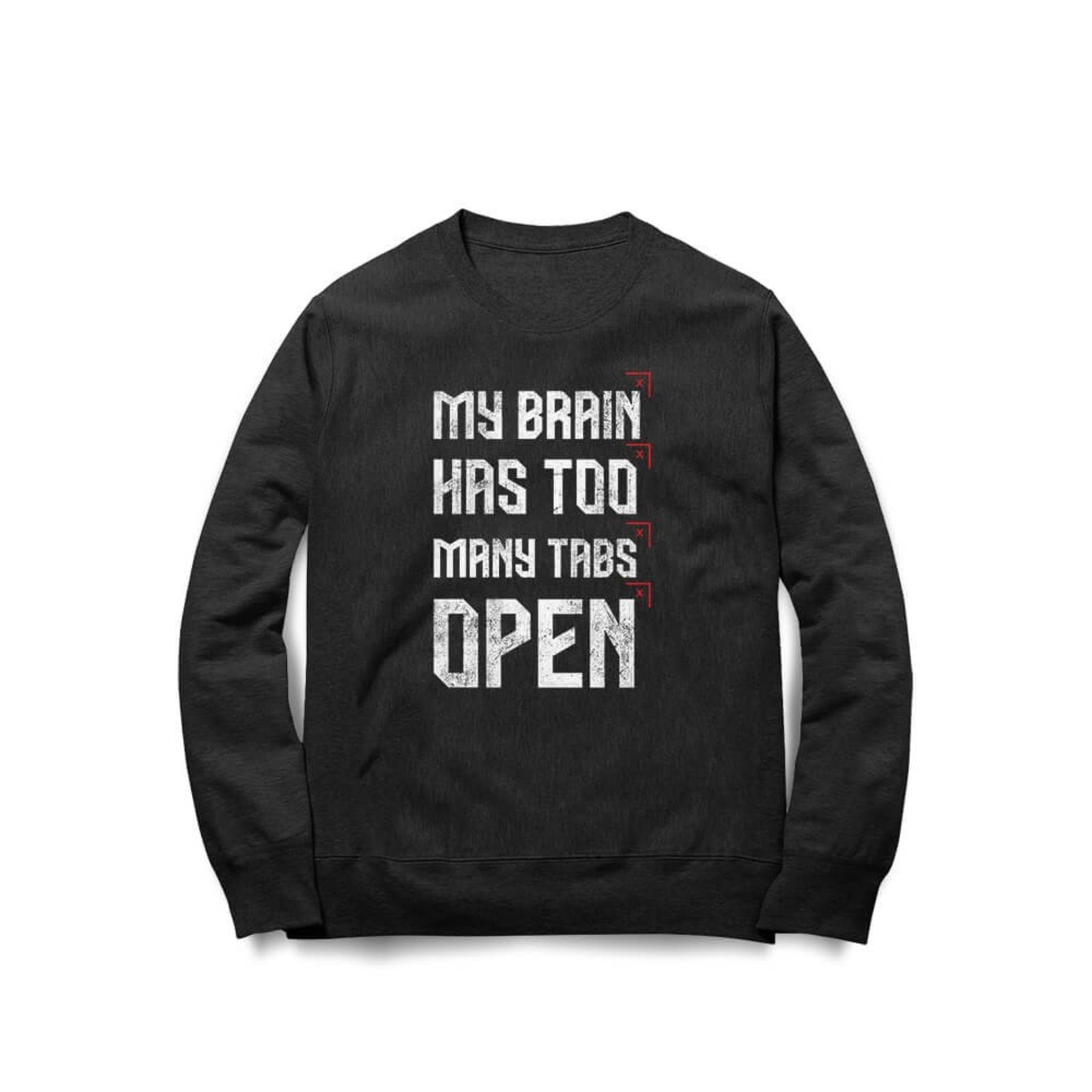 Moletom My Brain Has Too Many Tabs Open - Preto - Casual - Studio Geek