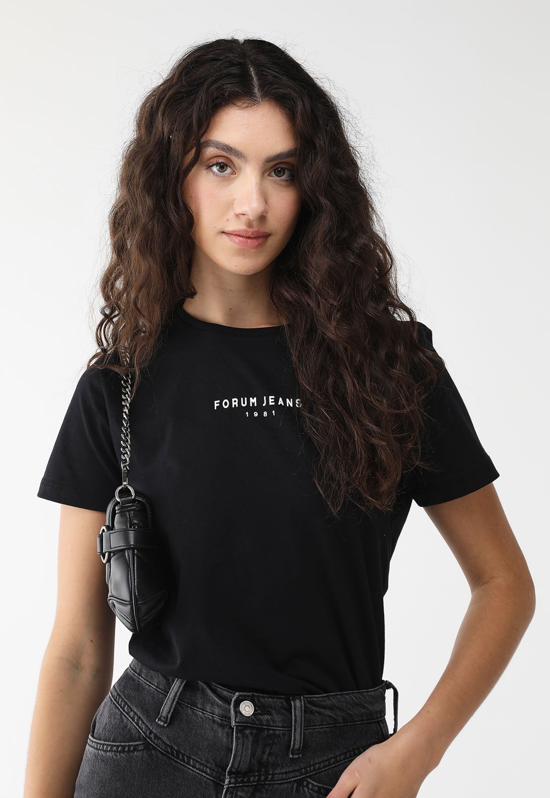 Camiseta Forum Reta Estampada Preta