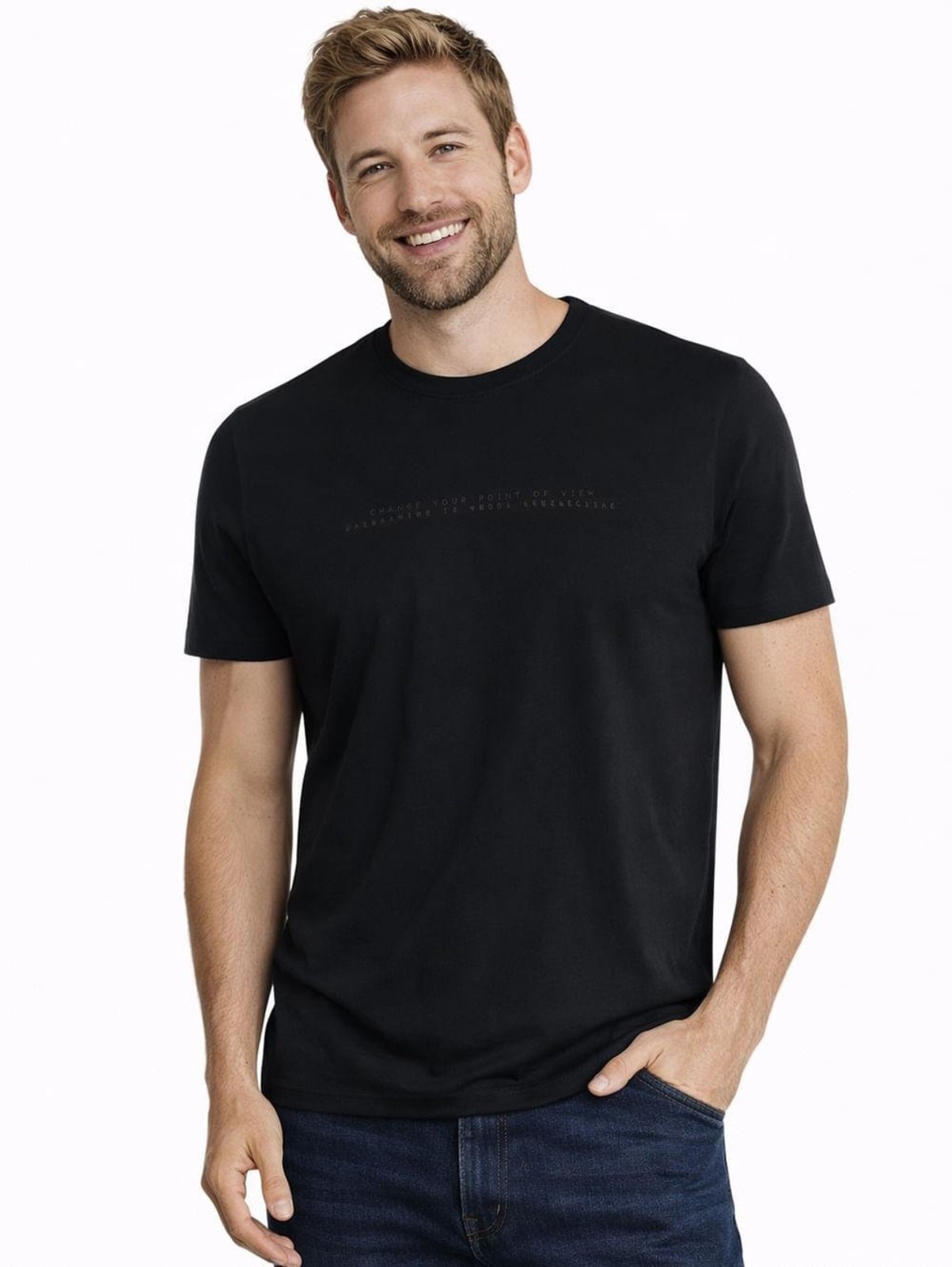 Camiseta Manga Curta Eletrón Masculina PRETO