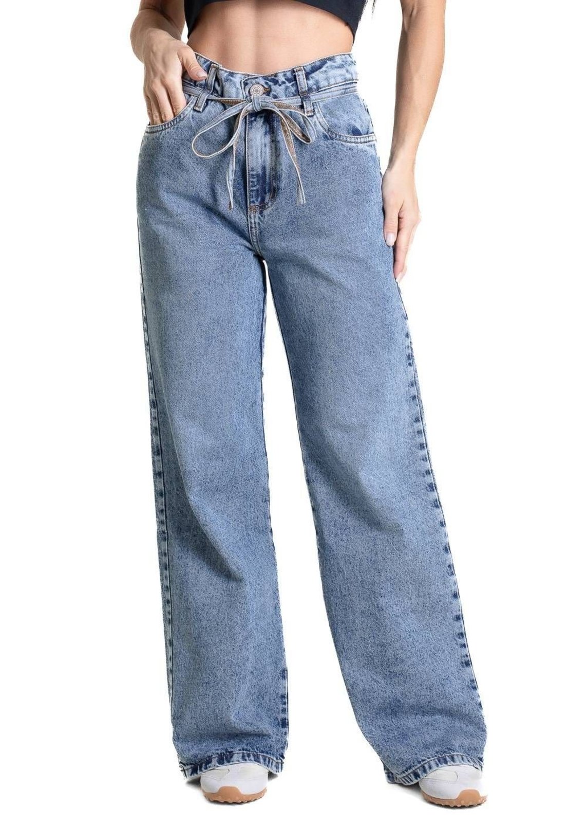 Calça Jeans Sawary Wide Leg Petit - 283422 - Azul - Sawary