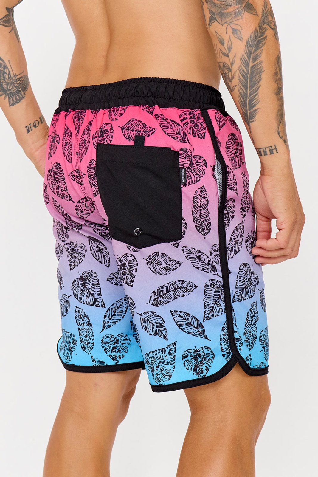 Vista 3 Short Praia Masculino Longo Vida Marinha Koa preto Vida Marinha preto