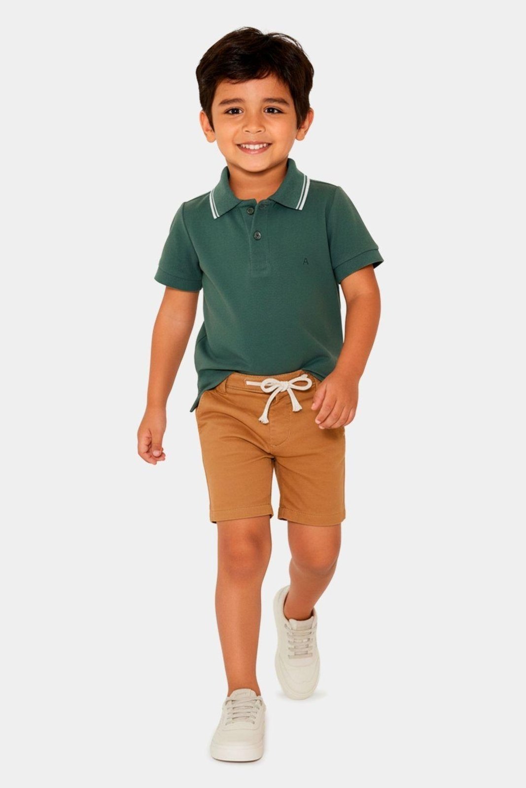 Vista 3 Infantil - Polo Aramis Frisos Bandeira verde Aramis verde
