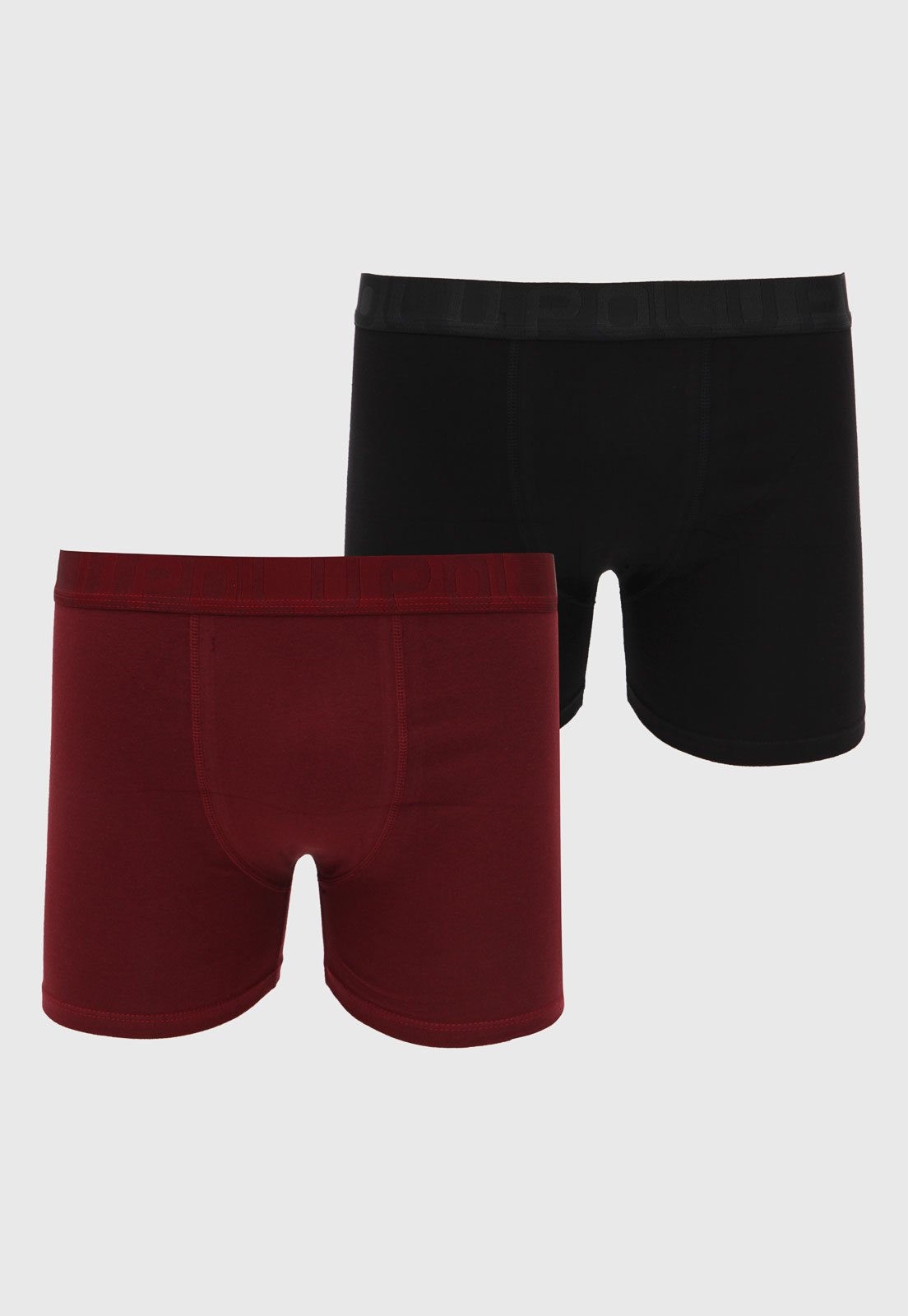 Kit 2pçs Cueca Lupo Boxer Logo Preto