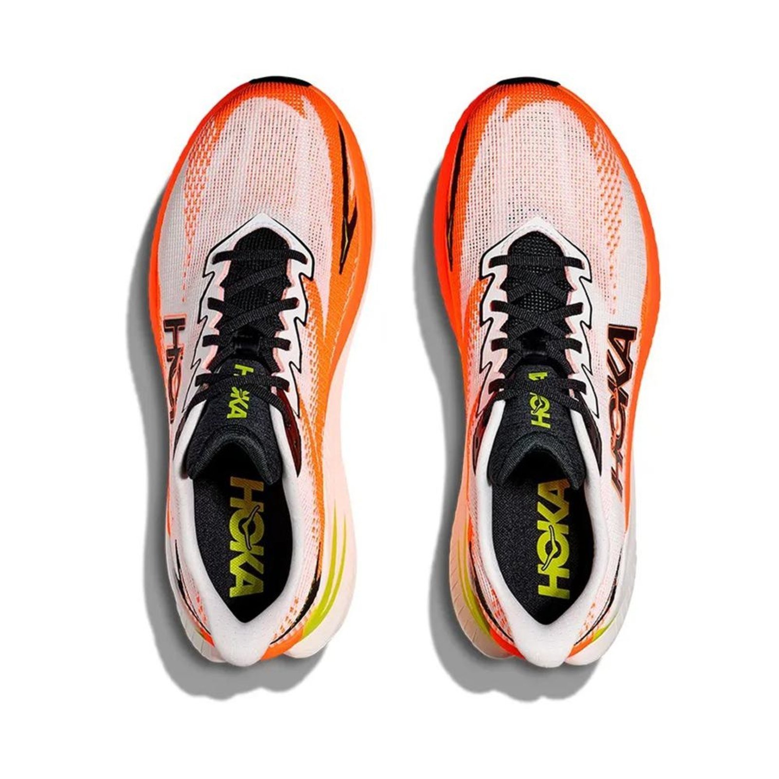 Vista 3 Tênis Hoka Mach X 3 Neon Tangerine laranja white HOKA laranja white