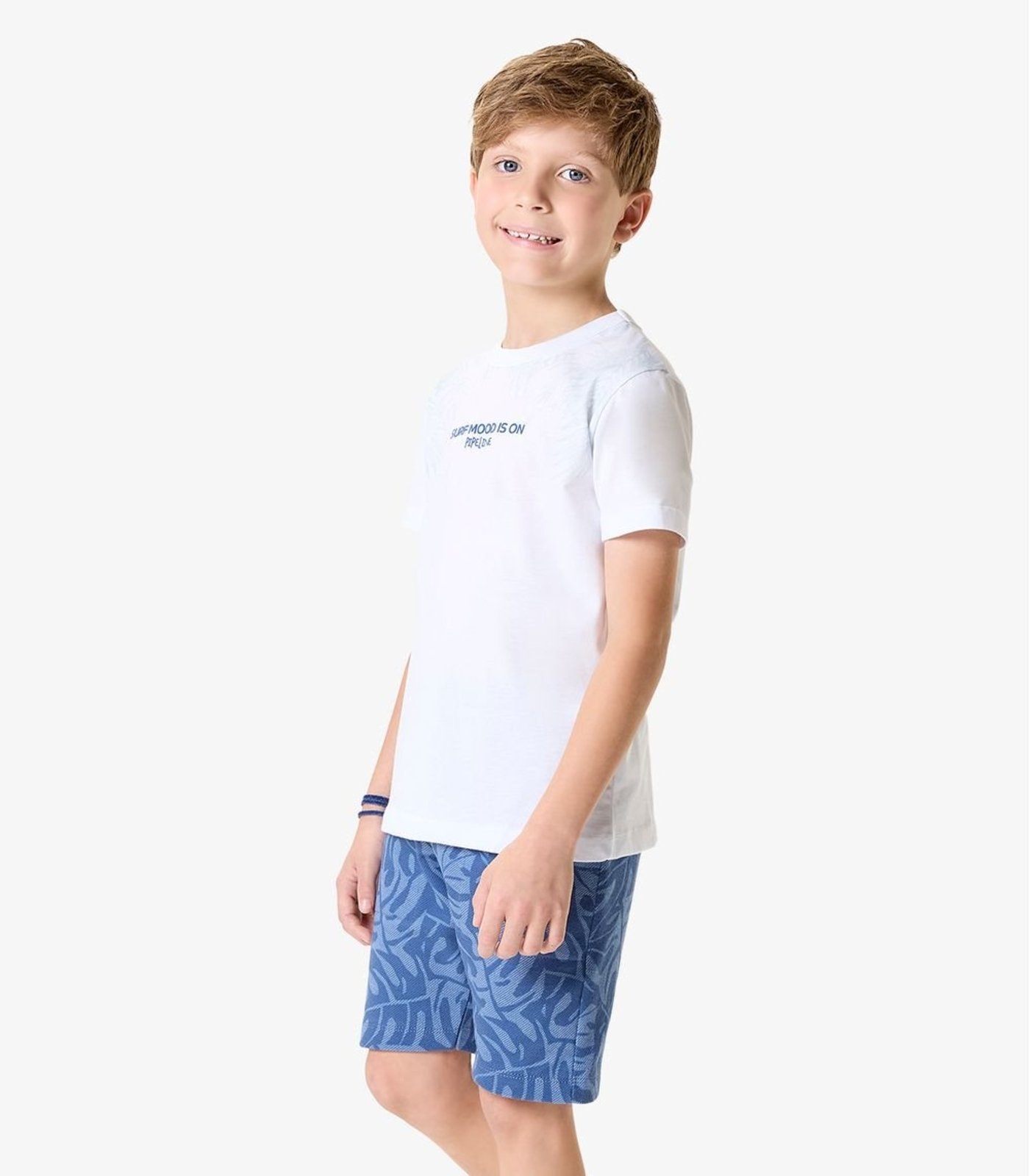 Infantil - Conjunto Camiseta Com Bermuda Rovi Branco