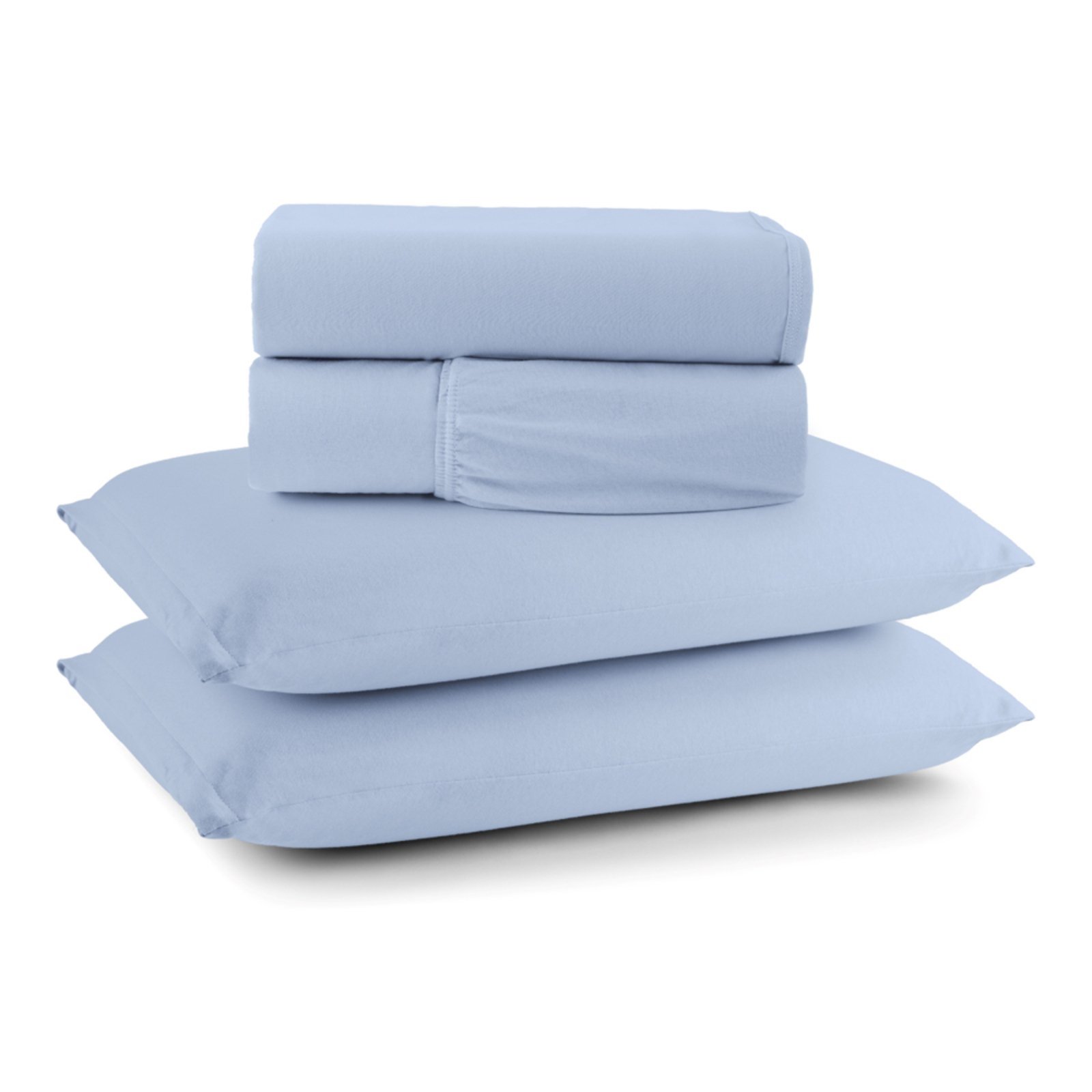 Jogo Cama Lençol Casa Scarpa Sonnet Casal Padrão Malha Lisa Algodão Macio 4 Peças - Azul Turquesa