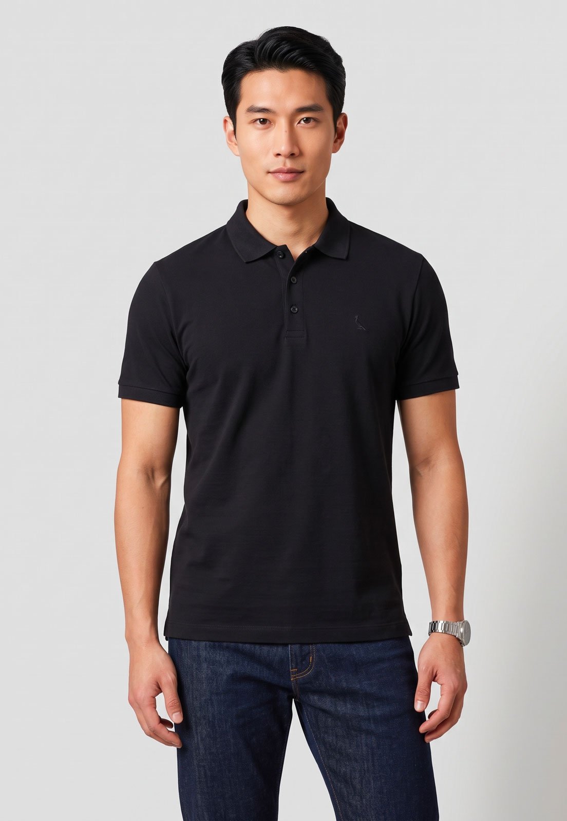 Polo Masculina Reserva Gola Clássica Preta