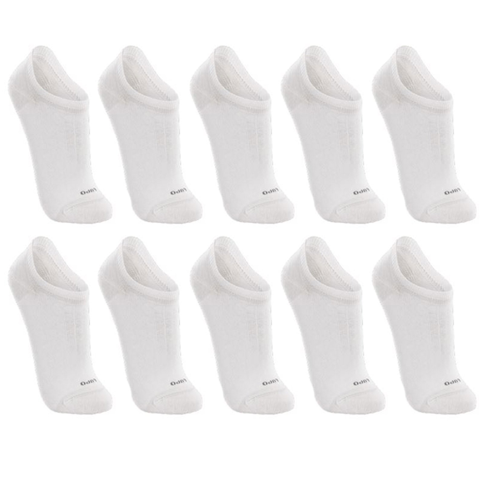 Kit 10 Pares Meias Lupo Invisível Sport Branca